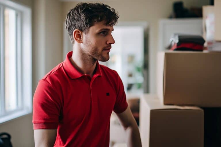 A man and van inside the house assisting with the move in the concept of 'Advantages of Using a Man and Van Service for Your Move to Romford'.